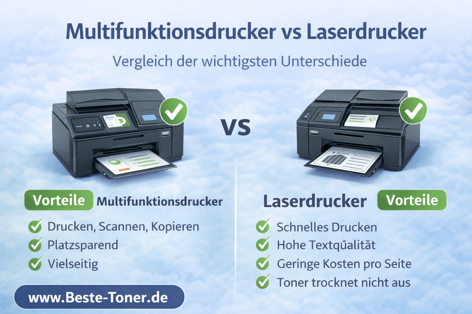 Multifunktionsdrucker und Laserdrucker Vergleich Vorteile und Funktionen