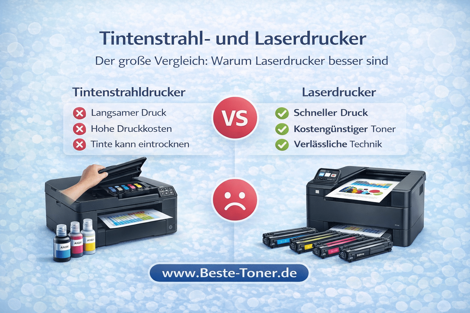 Tintenstrahldrucker vs Laserdrucker - großer Vergleich für Büro und Homeoffice