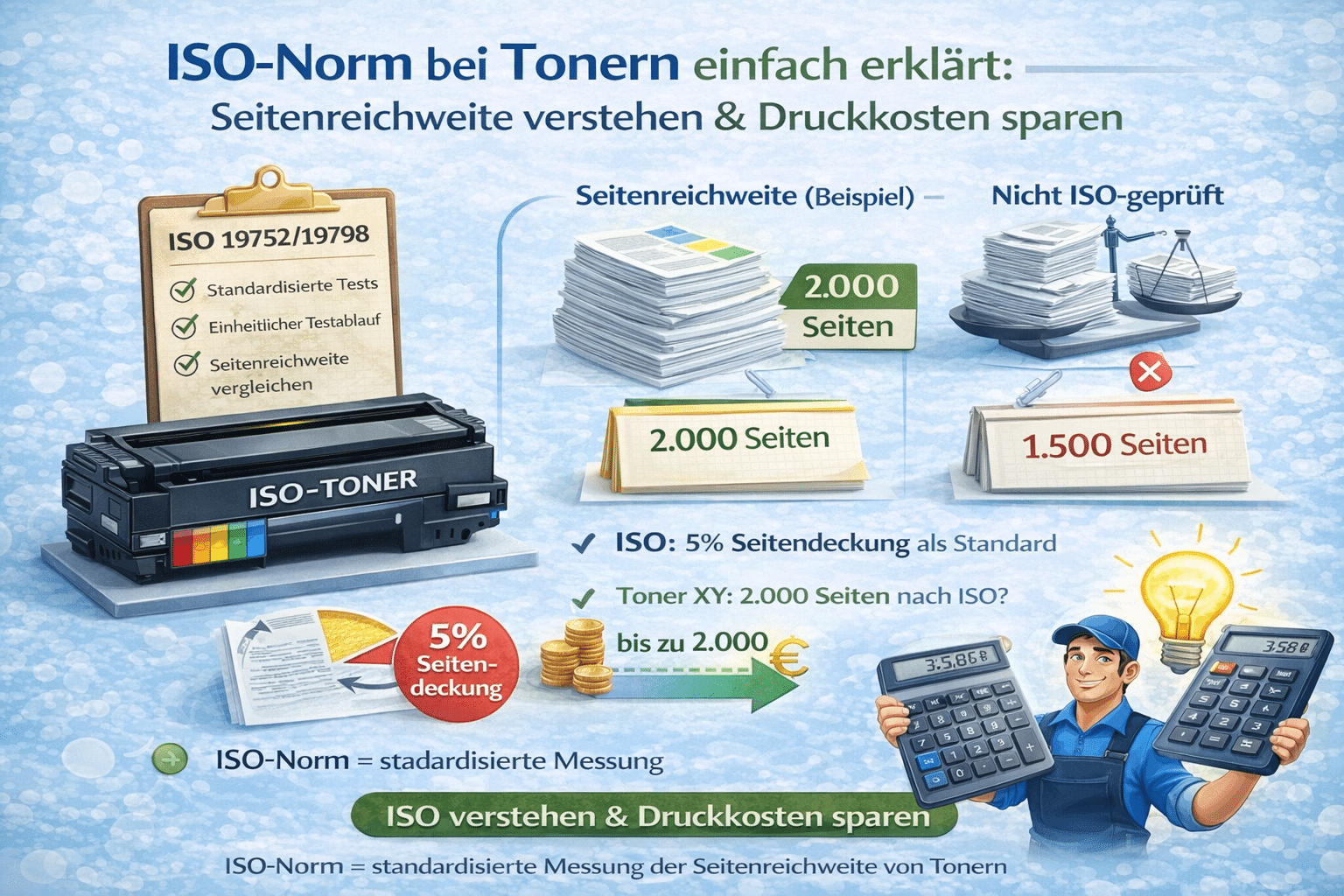 ISO-Norm Toner Seitenreichweite Vergleich