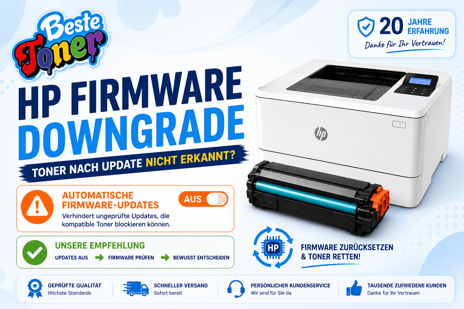 HP Firmware Downgrade Anleitung Drucker Update zurücksetzen